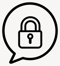 Speech bubble with lock sign icon communication illustration protection vector