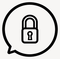 Speech bubble with unlock sign icon communication illustration security vector