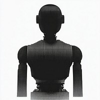 Robot silhouette illustration conceptual.