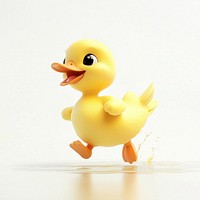 Cartoon runing background White Baby Duck.