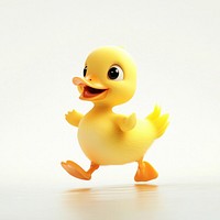 Cartoon runing background White Baby Duck.