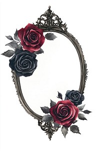 Oval frame roses gothic accessories.