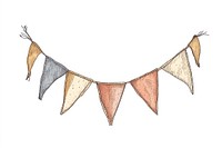 Bunting illustration vintage colors.