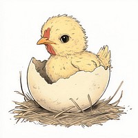 Chicken hatching from an egg animal adorable poultry.