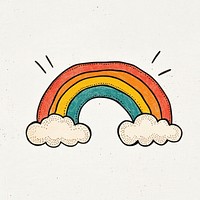 Cloud and rainbow illustration clouds art.