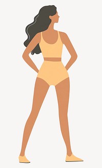 Dark-haired girl illustration minimalist female vector