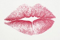 Kiss mark lipstick print cosmetics.