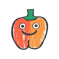 Bell pepper illustration vegetable drawing.