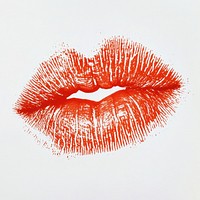 Kiss mark print lip illustration.