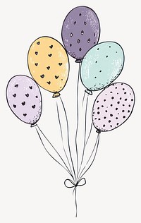 Easter balloons illustration patterns drawing vector