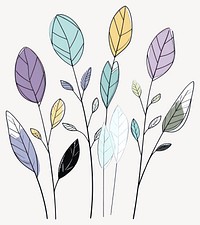 Feathers on easter bush illustration drawing leaves vector