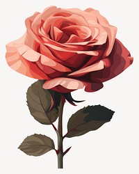 Red rose illustration flower art vector