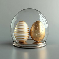 Two golden Easter eggs elegant easter glass.