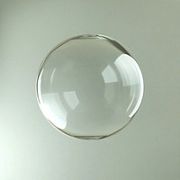 Spherical glass transparent floating sphere.