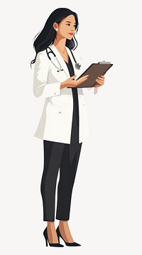 Female asian doctor illustration standing woman vector