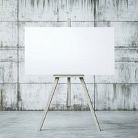 Blank white canvas minimalist easel advertisement.