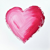 A red-pink heart painted with brush strokes illustration symbol colors.