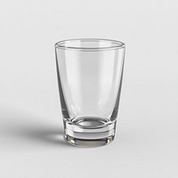 Shot glass transparent empty cup.