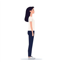 Woman standing illustration minimalist.