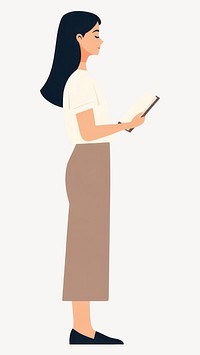 Woman reading illustration minimalist vector