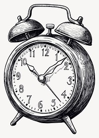 Alarm clock black white art vector