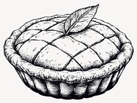 Apple pie art dessert sketch vector