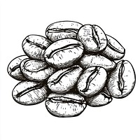 Coffee beans art black white.