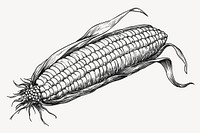 Corn line art illustration vector