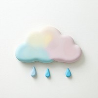 Cloud with rain drops pastel colors confectionery.