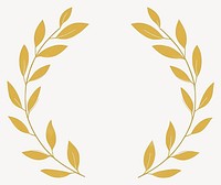 Gold laurel wreath illustration minimalist pattern vector