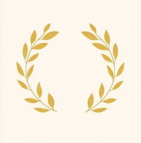 Gold laurel wreath illustration minimalist pattern.