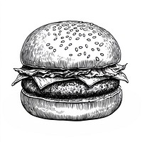 Hamburger art drawing sketch.