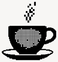 Coffee pixel black white vector