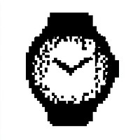 Watch clock pixel black.