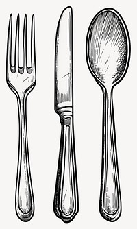 Spoon fork cutlery knife vector