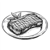 Steak art drawing sketch.