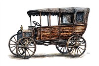 Wooden carriage vehicles transportation illustration vintage.