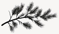 Branch silhouette pine illustration black white vector