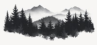 Mountain and forest nature trees pine vector