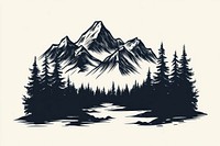 Landscape with mountains illustration wilderness nature.