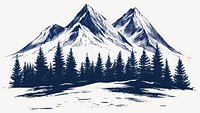 Landscape with mountains illustration nature forest vector