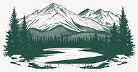 Landscape with mountains illustration wilderness outdoors vector