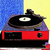 Music illustration electronics turntable.