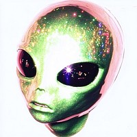 Cartoon alien head photography extraterrestrial illustration.