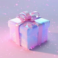 Celestial graphic of gift box icon illustration holographic letterbox.