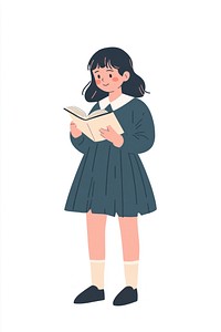 Girl reading book illustration background uniform.