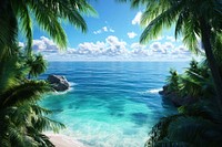 Wallpaper of ocean tropical scenery nature.