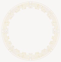 Chinese art circular pattern border vector