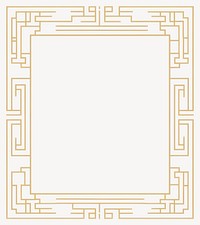 Chinese golden border rectangular design frame vector