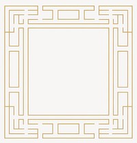 Chinese golden border minimalist design frame vector